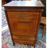 An Edwardian mahogany cabinet with hinged top above drawers below A/F. Location:A2B