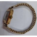 A 9ct gold cased Rotary ladies wristwatch on a later expandable strap