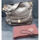 Mulberry-A Somerset dark brown grained Darwin leather shoulder bag, serial no: 1535608 having