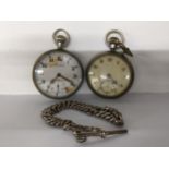 Two early 20th century open faced pocket watches, to include a military issue Helvetia watch and a