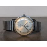 A gents stainless steel automatic Omega Geneva wristwatch, circa 1968, having baton hour markers,