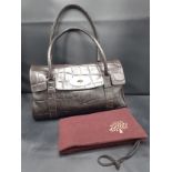 Mulberry-A dark brown Congo leather East West Bayswater handbag with postman's lock, serial no:
