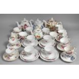 A Collection of Various Teawares to include Tea Pot, Tea Cups, Saucers, Side Plates Etc, Teapots