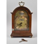 A Modern Mahogany Cased Westminster Chime Bracket Clock by WBA Having Jewelled Movement, with Key,