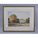 A Framed Watercolour, Manor House Scene, 35x23cms
