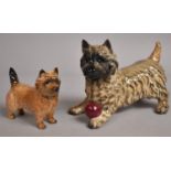A Beswick Terrier with Red Ball, together with a Smaller Example, Tallest 10cms