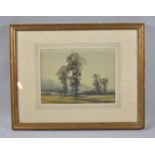 A Framed Watercolour, Victor W Bernard, 1868-1940, Depicting Sussex Downs, 23x17cms