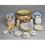 A Collection of Various Continental Ceramic and Porcelain to include Basket, Teacup and Saucers,