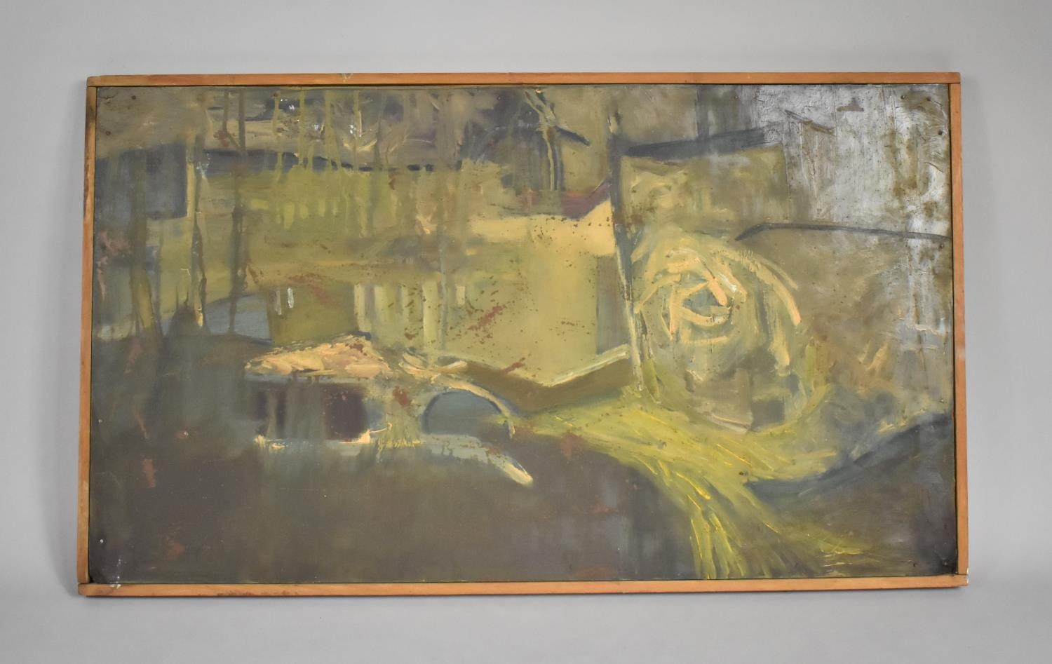 A Framed Surrealist Abstract Oil on Board, The Reverse Signed Robertson and Dated 1962-1963, 68. - Bild 2 aus 3