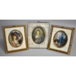 A Hand Painted Oval Miniature Portrait of Young Lord Seymour, Together with Two Other Examples (