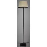 A Modern Metal Standard Lamp and Shade, Square Stepped Base