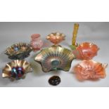 A Collection of Various Carnival Glass Bowls together with a Late 19th/Early 20th Century Thorn Vase