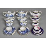 A Collection of Various Coalport Miniature Teawares to include Willow Pattern Etc