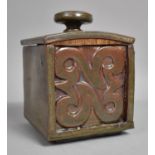 A Studio Pottery Lidded Pot of Cubed Form, Signed to Base 'BOB' with Celtic Stylised Decoration,