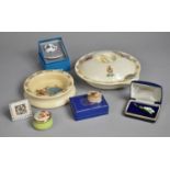 A Royal Doulton Bunnykins Plate and Warmer together with a Coalport Paddington Bear Miniature Cup