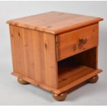 A Pine Bedside Cabinet, with Single Drawer to Open Store Base 51.5cm High