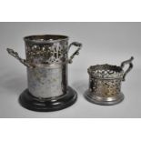 A Nice Quality Early 20th Century Silver Plated Scroll Twin Handled Wine Bottle Coaster/Holder