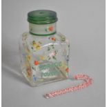 A Vintage Glass Bottle for Boracic Powder, with Applied Floral Enamels (AF) together with a