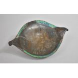 An Early 20th Century Loys of Paris Art Nouveau Bronze and Enamel Organic Leaf Shaped Raised Dish,