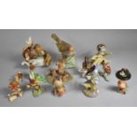 A Collection of Various Animal and Bird Ornaments to include Royal Worcester Thrush and Blue Tits,