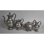 A James Dixon and Sons Four Piece Tea Service to comprise Tea Pot, Coffee Pot, Two Handled Sugar and