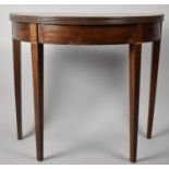 A 19th Century Mahogany Tea Table, Tapered Supports, 75cms High