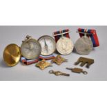 A Collection of Various Militaria to include 1939-1945 George VI Medal x2, Pips, Compasses Etc