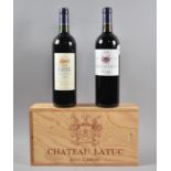 A Chateau Latuc Set of Two Wines to include Cahors 2007 and Prestige 2007, in Pine Two Division Wine