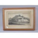 A 19th Century Engraving, Prospect of The Ruins of Dudley Castle, in Staffordshire, 31x19cms