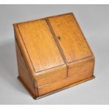 A Late 19th Century Desk Top Stationery Box, The Sloping Top Opening to Reveal Pigeon Holed Interior