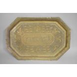 A 19th Century Brass Profusely Engraved Persian Tray with Hunting Scene Motif and Floral Decoration,