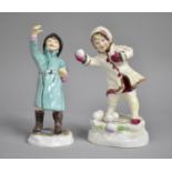 A Royal Worcester Figure, February, No 3453 Numbered by S G Doughty together with a Royal
