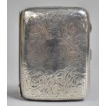 A Silver Cigarette Case, Birmingham 1816, by JR, Engraved Foliate Decoration and Monogrammed WA,