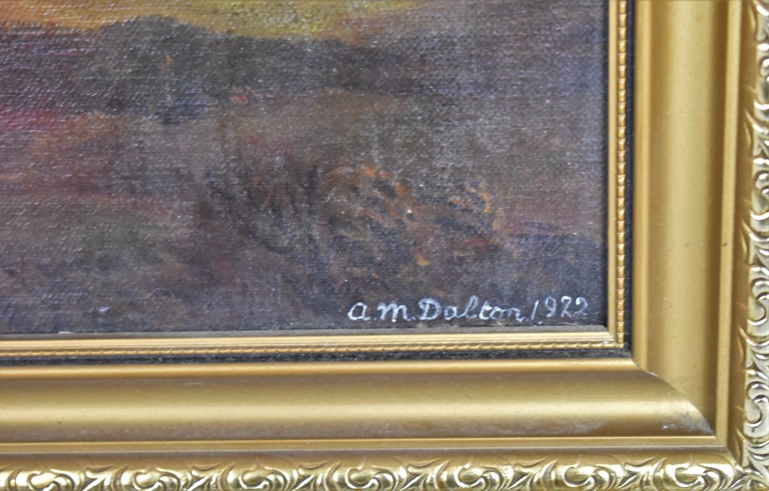 A Gilt Framed Oil on Board Depicting Figures and Thatched Cottage in Rural Location, Signed and - Bild 2 aus 2