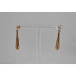 A Pair of Unmarked Gold Metal Drop Earrings, 1gm