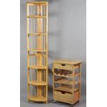 A Modern Kitchen Trolley with Two Drawers, Wine Rack, Shelves and Towel Rail Together with a