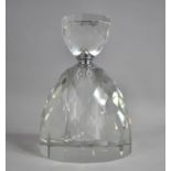 A Large Heavy Glass Scent Bottle in the Art Deco Style, 22cm high