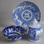 A Collection of 20th century Oriental Blue and White to Include Modern Chinese Lidded Baluster