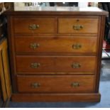 An Edwardian Mahogany Chest of Two Short and Three Long Drawers, Plinth Base, 105cm wide