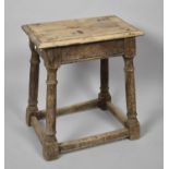 A 19th Century Rectangular Topped Stool, 44cm Wide
