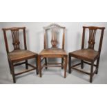 A Collection of Three 19th Century Side Chairs with Pierced Splats