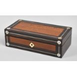 A Pretty Mother of Pearl Inlaid Rosewood Desktop Pen/Scribes box with Fitted Interior, Although