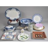 A Collection of Various Ceramics to comprise Blue and White Toronto Soho Pottery Flow Blue Dinner