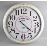 A Very Large Reproduction Metal Circular Wall Clock with Battery Movement, Inscribed for