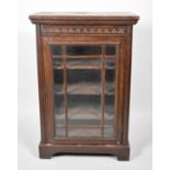 A Late Victorian/Edwardian Glazed Mahogany Music Cabinet with Shelved Interior, 59cm wide