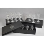 A Collection of Various Boxed and Loose Bohemian Cut Glass Crystal Wine and Champagne Glasses