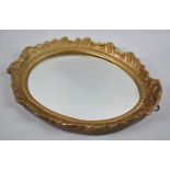 A Mid 20th Century Gilt Framed Oval Wall Mirror, 47x36cm