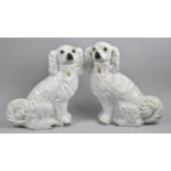 A Pair of Large Staffordshire Spaniels, 30cm high