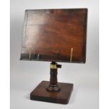 A Georgian Crossbanded Rosewood and Mahogany Music or Book Stand on Square Plinth Base and