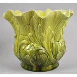 A Late 19th Century Bretby Planter with Flared Wavy Rim and Foliate Moulding, reg no.323192, Some